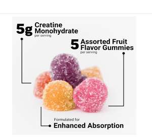 ครีเอทีน โมโนไฮเดรต กัมมี่ เพิ่มความเข้มข้น 15% ให้พลังงาน 5 เท่า และเสริมสร้างกล้ามเนื้อ คอมเพล็กซ์ครีเอทีนก่อนออกกำลังกาย สำหรับผู้หญิงและผู้ชาย - Product Image 2