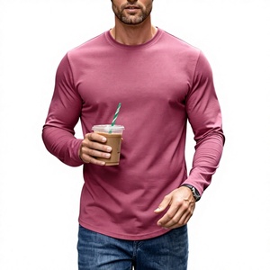 Camiseta Casual de Punto para Hombre, Cuello Redondo, Manga Corta, Color Sólido, Poliéster/Algodón, Antiencogimiento, Secado Rápido, Otoño Invierno - Product Image 6
