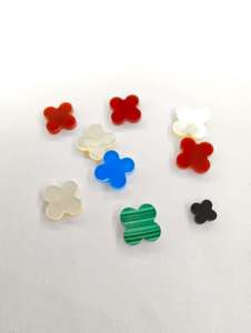 Mã não tự nhiên lỏng màu đỏ thạch anh tím màu xanh lá cây Mã Não Opal Topaz bốn lá cỏ ba lá hình bầu dục cắt đệm lê đá quý - Product Image 6