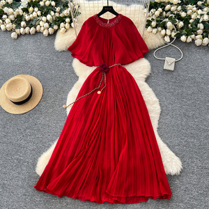 Elegant Neck Design Fashion Chiffon Dresses for Women