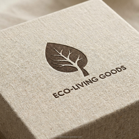 Boîte cadeau rigide de luxe personnalisée en lin texturé avec logo en feuille d'or, solution intégrée pour les cadeaux de Noël