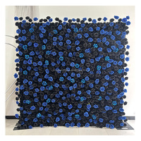 3D Großhandel Roll-up Blumenwand 8ft X 8ft Seiden-Kunstblumen Rosa Rosenwand Luxuriöse Dekorative Blumenwand-Kulisse