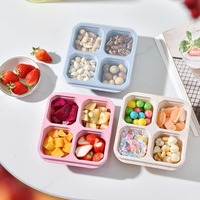 Dropshipping Producten 2024 Herbruikbare Draagbare Bento Snackbox Lekvrije Lunchbox Met 4 Compartimenten Voedselcontainer