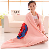 Couverture en peluche moelleuse de pique-nique de camping de voyage de poignée portative extérieure avec coussin d'oreiller couverture d'oreiller d'anime de dessin animé 2 en 1