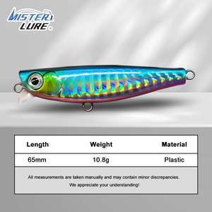 MISTER LURE Esca Minnow per Acque Basse 6,5cm 10,8g per Spigola Trota Pesce Persico Esca Affondante Lenta con Occhi 3D - Product Image 3
