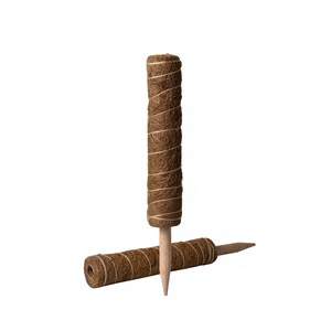 Eco2go Vietnam Classic - Varilla de Fibra de Coco de 16 Pulgadas |   Soporte para Plantas de Interior Cromado, Biodegradable y Ecológico - Product Image 1