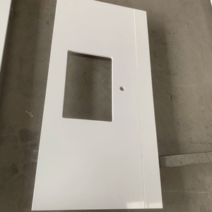 เคาน์เตอร์ควอตซ์วิศวกรรม ลายเส้นสีเทาบนพื้นขาว สไตล์โมเดิร์น พร้อมบริการหลังการขาย - Product Image 1