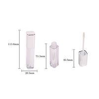 Tubes de brillant à lèvres carrés en plastique argenté à marque privée, avec bouchon à vis, contenants cosmétiques de luxe transparents vides pour rouge à lèvres liquide, personnalisables