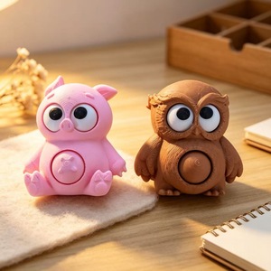 Llavero de Búho Impreso en 3D de PLA, Juguete Antiestrés con Ojos Giratorios, Lindo Colgante Divertido para Bolsos, Regalo para Niños - Product Image 2