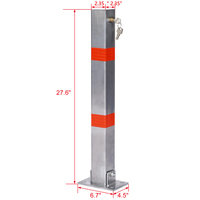 Poteau de stationnement en stock aux États-Unis, barrière de poteau avec serrure, poteaux de protection de stationnement pour voiture, barrière de stationnement pour garage à domicile, carré gris