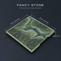 Plateau de rangement en quartzite vert Victoria FANCY STONE, finition cuir, pour la maison de luxe, le bureau, la coiffeuse, les cadeaux