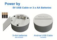 Base de veilleuse LED personnalisée en ABS avec contrôle à distance par application, lumière colorée changeante pour veilleuses de salon