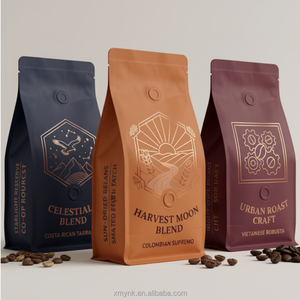 Grand sac de café de 5 lb avec valve unidirectionnelle, sachet en aluminium à fond plat en gros pour torréfacteurs de café - Product Image 1