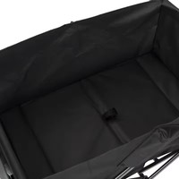 Chariot de camping d'extérieur pliable, chariot de pique-nique portable, chariot de camping à longueur réglable, poignée réglable, chariot métallique à quatre roues, noir