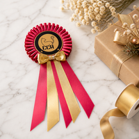 Ruban personnalisé pour rosette de récompense, ruban plissé en satin pour concours félin, ruban de col avec logo OEM, décoration de récompense pour compétition animale