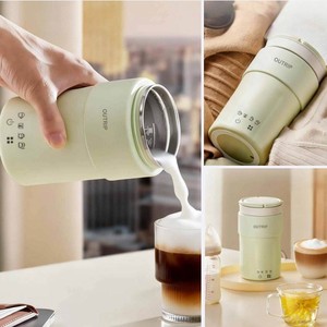 Mousseur à lait électrique 300W double mode chaud/froid, chauffe-lait, mousseur à café portable mini vert matcha - Product Image 3