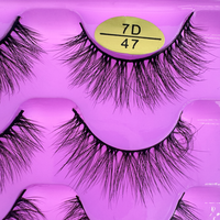 Faux cils en gros, volumineux, épais, bouclés, à pointes denses, en bande complète, effet fourrure, pour extension de cils et maquillage