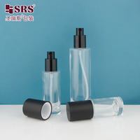 Flacon pompe en verre transparent vide de 30 ml, 50 ml, 100 ml, 120 ml pour produits de soin de la peau