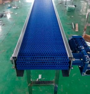 Transportador de cinta modular de plástico de grado alimenticio para línea de clasificación de paquetes y alimentos para transportar en industrias alimentarias - Product Image 6