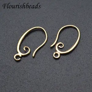 Gold Plated Simple Fish Wire Hook Earrings For Stone Pearl Earring Making Accessories