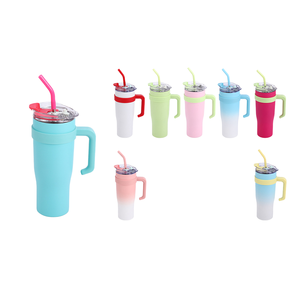 Taza de café con <span class=keywords><strong>vaso</strong></span> de viaje de doble pared de 40oz de acero inoxidable aislado con tapa de plástico para mantener el frío portavasos ecológico - Product Image 2