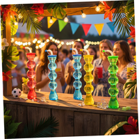Personnalisable 550ml en plastique Slush Yard Cup Dinosaure Requin Fruit Sirène Animal Motif Réutilisable Paille Fête Alimentaire Caractéristiques Personnalisé