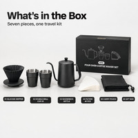 Bouilloire à café portable en céramique pour infusion par le dessus, ensemble de filtres à café pour la maison, la cuisine et le camping