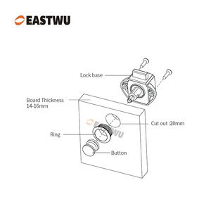 Accesorios interiores de RV de alta calidad <span class=keywords><strong>Mini</strong></span> cerraduras y pestillos de botón para caravanas y <span class=keywords><strong>autocaravanas</strong></span> - Product Image 6