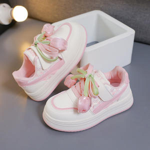 2025 Girls' Tulip <b>Shoes</b> Fashion Sneakers Soft-Soled White Sports Loafers with Stylish Logo Pattern Children's <b>Casual</b> <b>Shoes</b> - Product Image 4