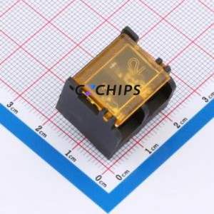 MXHB9500G-9.5-02P-BK01A-Cu-S-A Barrier Terminal Block Through hole,P=9.5mm Connector Three Sides 9.5mm 1x2P Straight Pin - Product Image 1