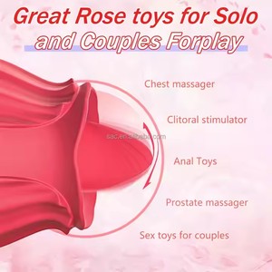 Vibratore a Forma di Rosa con Stimolazione Linguale Giocattolo Sessuale per il Piacere Femminile Fiore di Zucca Ovetto Vibrante Articoli per Adulti - Product Image 3