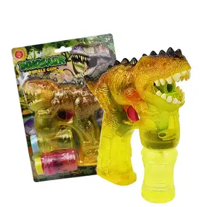 전기 공룡 버블 건 물 2 병 빛 전화와 투명 공룡 기계 어린이를위한 버블 불기 장난감