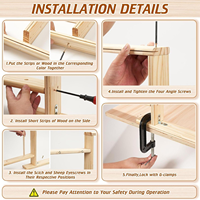 Cadre en bois pour tufting 35,5x35,5 pouces, sans clous, pour la fabrication de tapis, avec kit de tufting DIY pour pistolet à tufting et artisanat