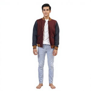 Veste de baseball formelle pour homme, best-seller, avec logo brodé personnalisé, manches en cuir pour l'hiver - Product Image 1