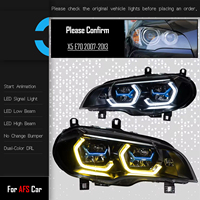 Faro Delantero LED F15 para BMW X5 E70 2007-2013, Conjunto de Faros Delanteros Mejorados con Ojos de Ángel LED 3D y Luz de Circulación Diurna DRL