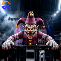 Décoration géante gonflable de clown monstre effrayant pour Halloween, idéale pour festival de musique, scène, événement, fête, carnaval, exposition en extérieur