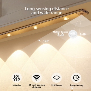 <b>Indoor</b> Under Cabinet Lighting Motion <b>Sensor</b> Night <b>Light</b> Aluminium Profile Wireless Led Kitchen Cabinet Closet Strip Lamp - Product Image 3