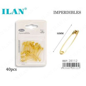 Spille di Sicurezza Ilan 32mm Dorate, 40 Pezzi per Cucito e Artigianato - Product Image 3