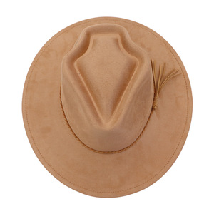 Nuevo Sombrero Fedora de Ala Ancha de Terciopelo Sintético con Diseño de Flecha y Borlas, Estilo Pasarela de Moda, 100% Transfronterizo - Product Image 1