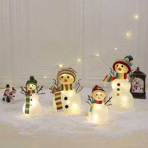 Giáng sinh kính figurine làng trang trí 2025 New giáng sinh các mặt hàng trắng LED thắp sáng và hoạt hình giáng sinh Snowman - Product Image 2