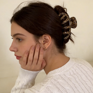 Pince à cheveux en acétate imprimé léopard européen, OEM, brillante, accessoires de mode pour femmes, 11 cm, étiquette dorée, <span class=keywords><strong>jolies</strong></span> pinces à cheveux - Product Image 2