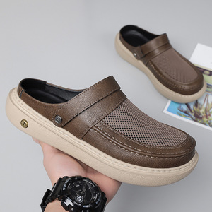 Zuecos de malla para hombre, color gris, transpirables, ligeros, con suela gruesa, fáciles de poner, informales, para la playa - Product Image 3