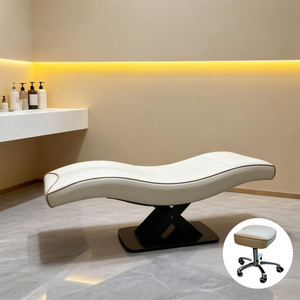 Table de massage de luxe réglable, confortable et portable, avec base en acier inoxydable et titane noir, table de beauté commerciale pour soins du visage - Product Image 2