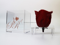Mini carré rond un niveau boîte-cadeau Roses pour amoureux amis parents maman papa mignon belle acrylique plexiglas fleurs boîte 2022