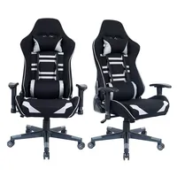Chaise de jeu pour ordinateur PC avec logo personnalisé en usine, couleurs personnalisées, en cuir PU, pivotante, en acier inoxydable, chaise de jeu pour joueurs
