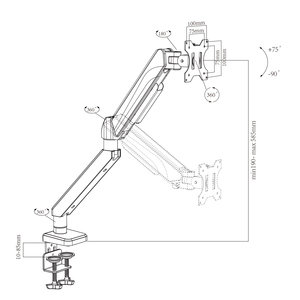 ขาตั้งจอคอมพิวเตอร์แบบตั้งโต๊ะ Charmount สำหรับจอ LCD แบบปรับหมุนได้ 1 จอ - Product Image 3
