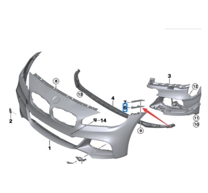 Staffa Sinistra Paraurti Anteriore OEM 51117301575 per <span class=keywords><strong>BMW</strong></span> Serie <span class=keywords><strong>2</strong></span> F45 F46 - Product Image 3