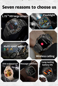 HT34 Outdoor Sport Smartwatch HD Screen 3ATM Deep Heart Rate Monitoring Answer Call Feature Voice Call <strong>Smart</strong> Bracelet Compass - Product Image 6