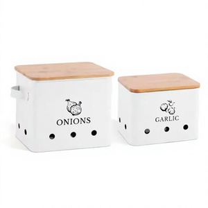 Coloré imprimé en acier inoxydable cuisine métal bidon stockage pot boîte légumes stockage bidon ensemble couverture pour Condiments - Product Image 1