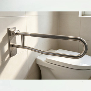 Barre d'appui de sécurité pliable en acier inoxydable 304 antidérapante pour toilettes, pour personnes handicapées et âgées - Product Image 3